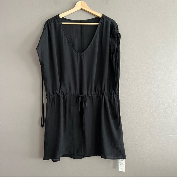 CUPSHE Women's V Neck Cover Up Swimwear Sleeveless Drawstring Black Medium - Picture 3 of 12